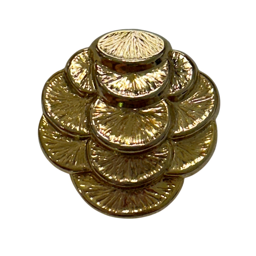 Vintage Jeri-Lou Scarf Clip Gold Toned Textured Rounds Cluster 1.25”